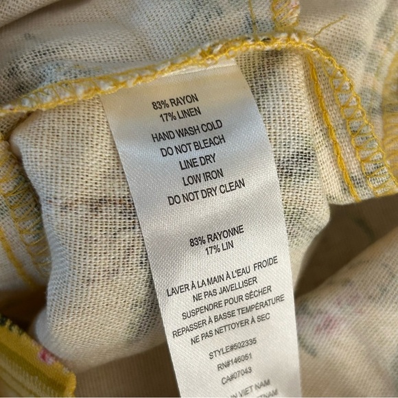 ❤️ Monteau Los Angeles Linen Blend Sun Dress Women’s Small Yellow - Picture 6 of 12